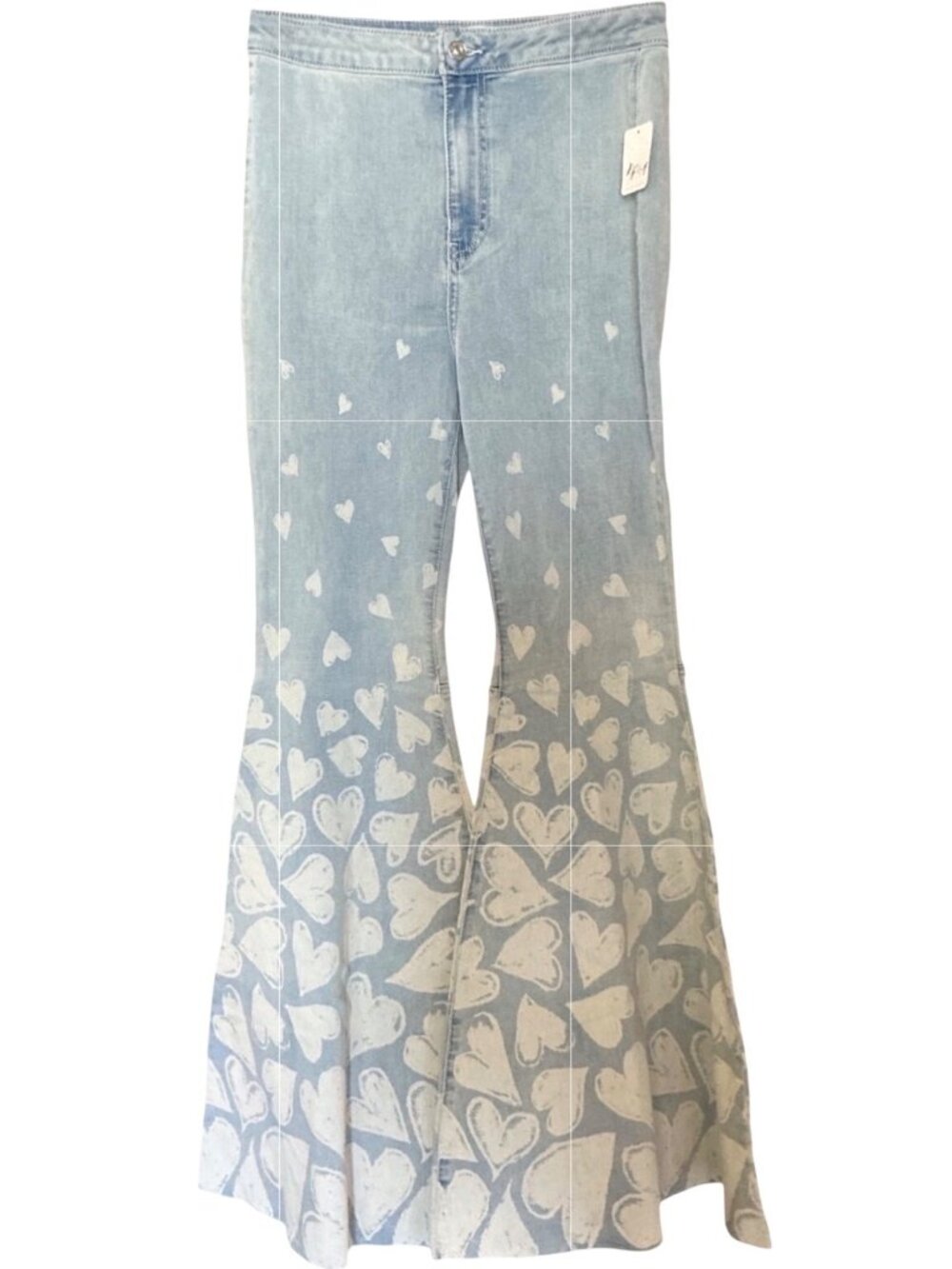 Free People Just Float On Queen of Hearts Flare Jeans Sky Size 29 New With Tags - Picture 3 of 16